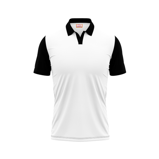 Plain Polo neck White Black Tshirt