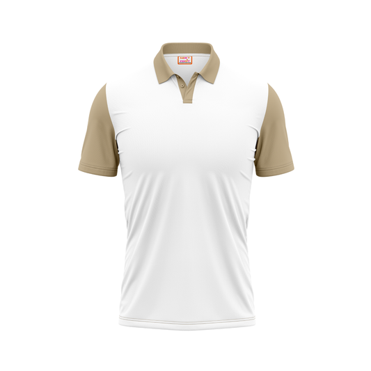 Plain Polo neck White Gold Tshirt