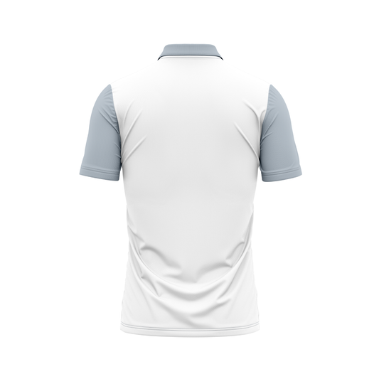 Plain Polo neck White Grey Tshirt