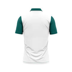 Plain Polo neck White Green Tshirt