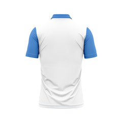 Plain Polo neck White Skyblue Tshirt
