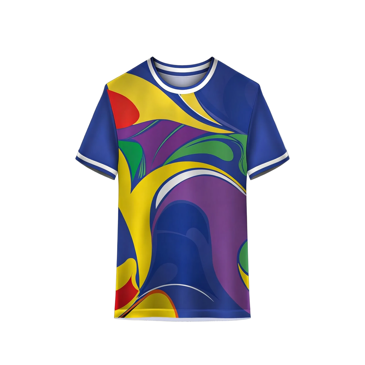 Abstract colorful sports t-shirt with vibrant sublimation print for gym, cricket, football and team wear by NextPrint India