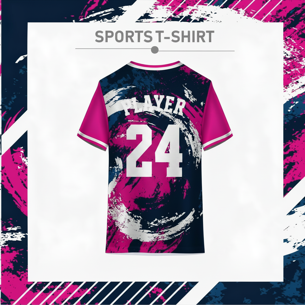 Abstract design sports t-shirt for gym and activewear