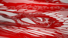 Abstract white and red parametric interior with window 3D illustration and rendering