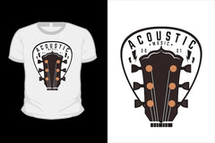 Acoustic music illustration t shirt design with guitar