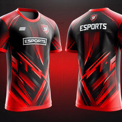 Next Print Dynamic Red and Black Esports Jersey.