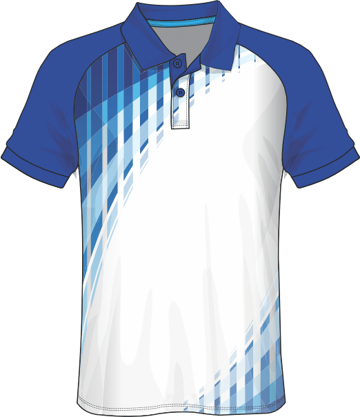 All Over Customized Blue and White Polo collar Shirt NP0000S570 - Next Print