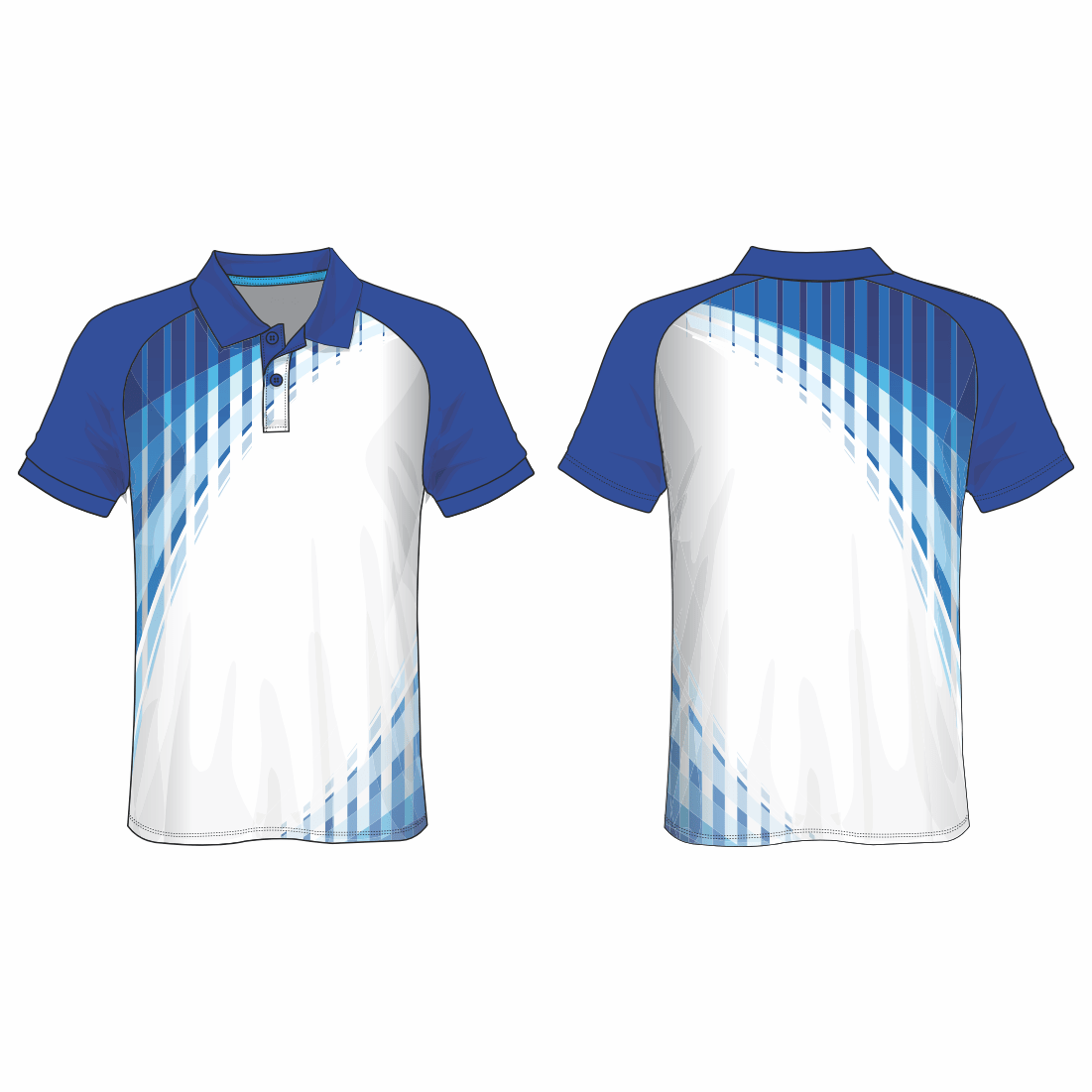 All Over Customized Blue and White Polo collar Shirt NP0000S570 - Next Print