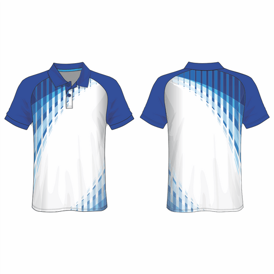 All Over Customized Blue and White Polo collar Shirt NP0000S570 - Next Print