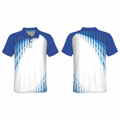 All Over Customized Blue and White Polo collar Shirt NP0000S570 - Next Print