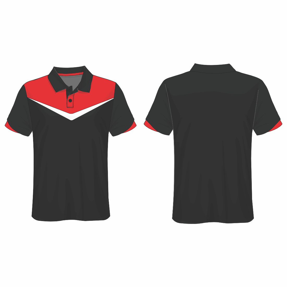 All Over Customized Red and Black Polo collar Shirt NP0000S571 - Next Print