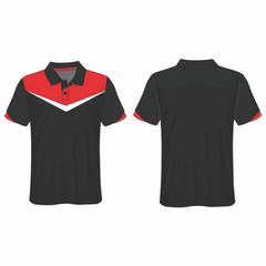 All Over Customized Red and Black Polo collar Shirt NP0000S571 - Next Print
