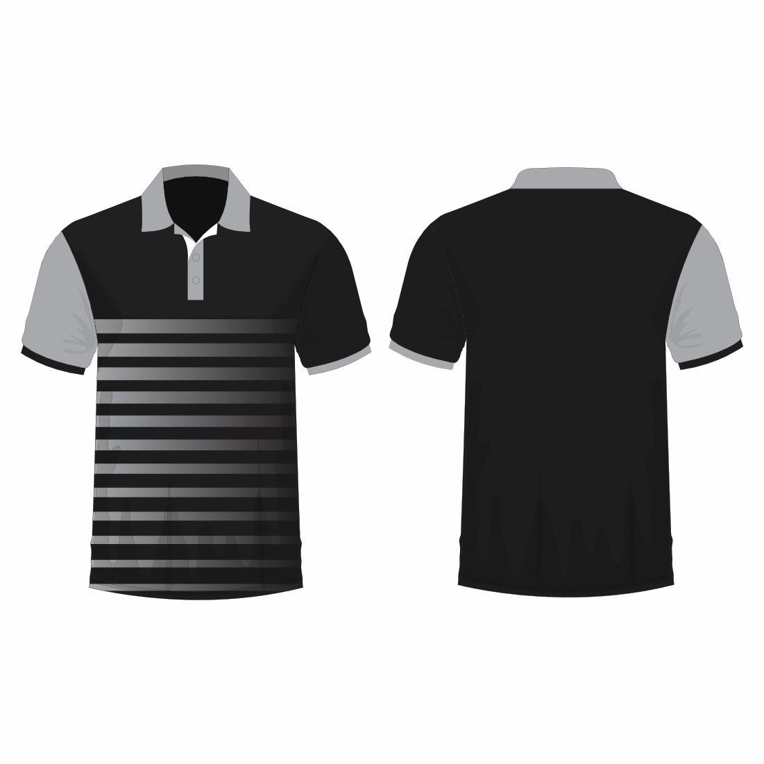 All Over Customized T-shirt Polo collar grey and black NP0000S515 - Next Print