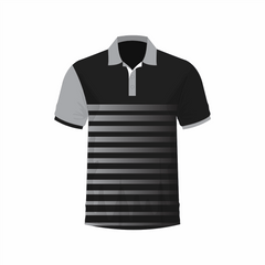 All Over Customized T-shirt Polo collar grey and black NP0000S515 - Next Print