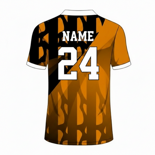 Amber black gaming jersey back side with custom gamer name