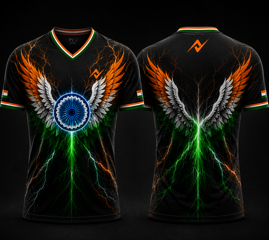 Proud India stands tall tricolor graphic jersey
