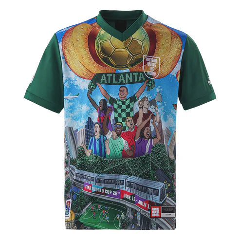 Atlanta Host City Jersey 2026 Limited Edition Football Jersey Front View Featuring Atlanta Skyline and Fan Artwork