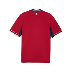 Red black football jersey back side with custom player number