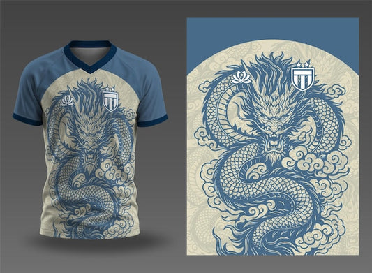 Next Print Azure Dragon Soccer Jersey with Crest Design