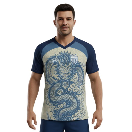 Next Print Azure Dragon Soccer Jersey with Crest Design