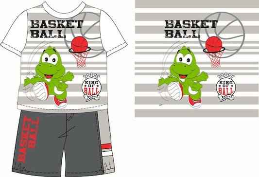 Next Print Basketball-themed Kids Clothing Set with Crocodile Mascot