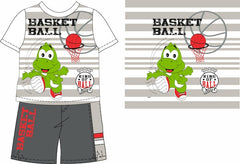 Next Print Basketball-themed Kids Clothing Set with Crocodile Mascot