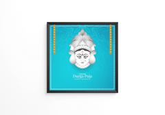 Beautiful Happy navratri and Durga puja festival frame - Next Print