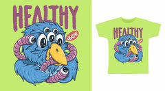 Next Print Bird Monster with Worm Illustration Pop Art Tshirt Designs