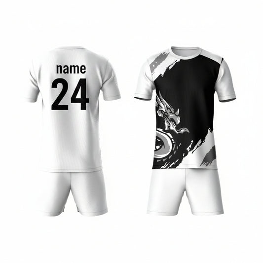 Black dragon strike sports jersey set for men back view