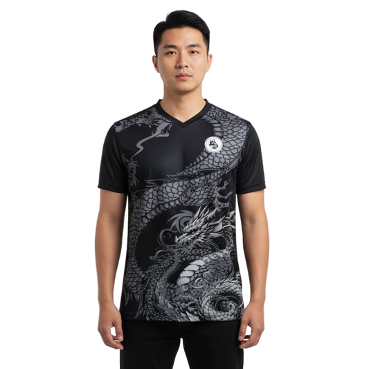Next Print Black DragonThemed Jersey with Intricate Details Printed Jersey.