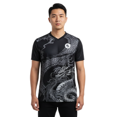 Next Print Black DragonThemed Jersey with Intricate Details Printed Jersey.