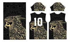 Next Print Black and gold parrot printed t-shirt.