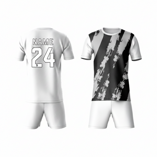 Black grey sports t-shirt with white shorts back view for men