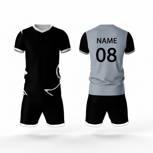 Black phantom sports jersey back side with custom player number