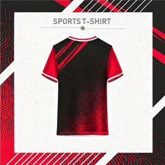 Black and red athletic team jersey back side for custom sportswear