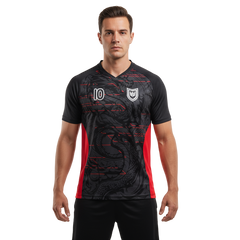 Next Print Black and Red Dragon Jersey Design Uniform Vector Ready to Print