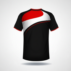 a black and red jersey with the number 9 on it