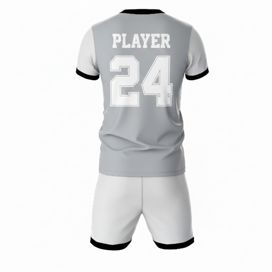 Black shadow edge sports jersey set for men back view
