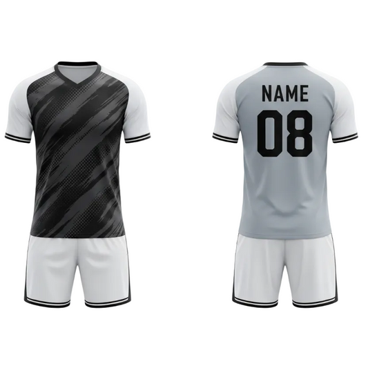 Black shadow stripe sports jersey set for men back view