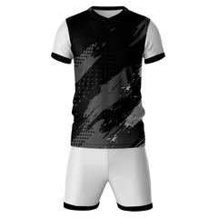 Black shadow stripe sports jersey set for men front view