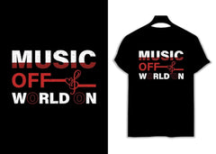 Next Print A black with the words music off world on it t shirt .