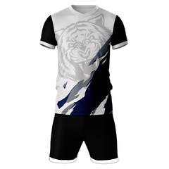 Black tiger strike sports jersey set for men front view