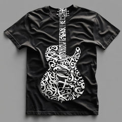 Next Print stylized guitar t shirt .