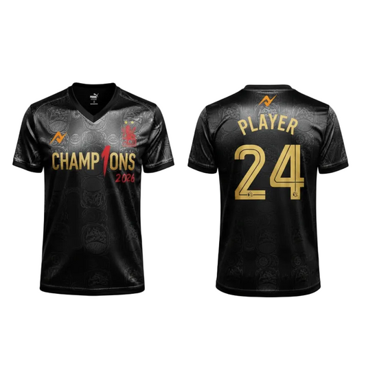 Black victory pattern sports jersey back view