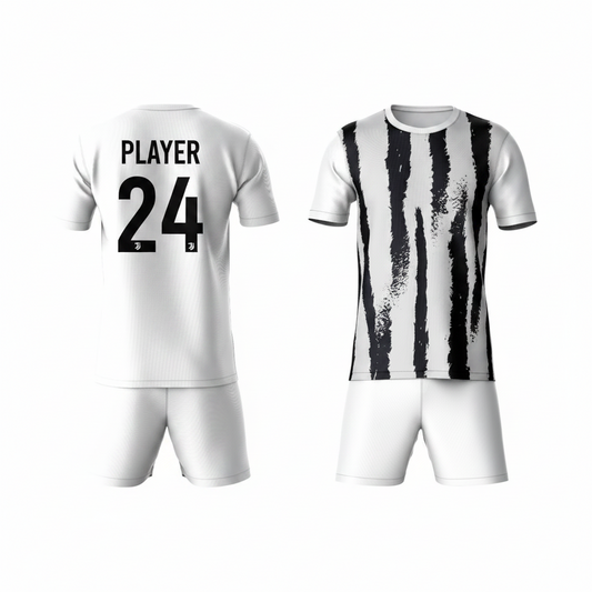 Black white vertical stripes sports t-shirt with white shorts back view for men