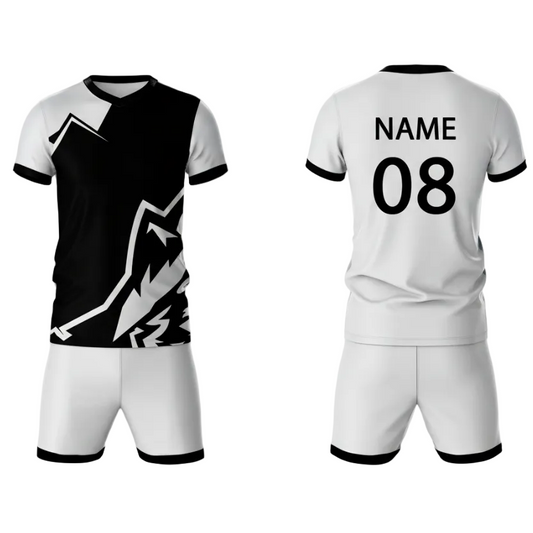 Black wolf strike sports jersey set for men back view