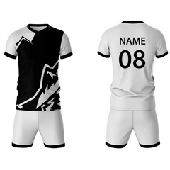Black wolf strike sports jersey set for men back view