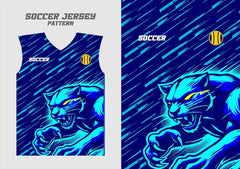 Next Print a blue and black jersey with puma ilustration