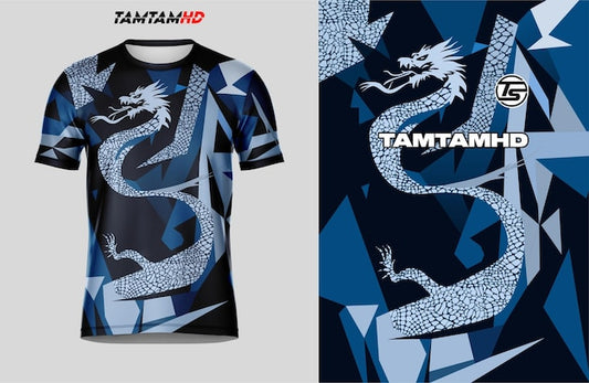 Next Print Blue Geometric Dragon Jersey Design For Sublimation
