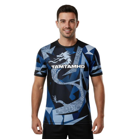 Next Print Blue Geometric Dragon Jersey Design For Sublimation